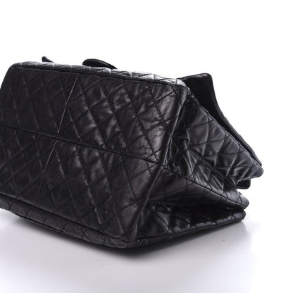 Chanel Metallic Calfskin Quilted XL Accordion Reissue Flap Black 7 of 12