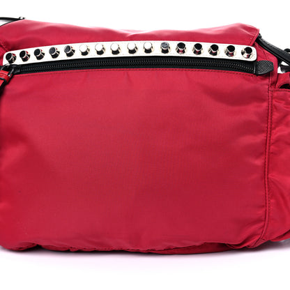 Prada Nylon New Vela Studded Messenger Cherry 17 of 18