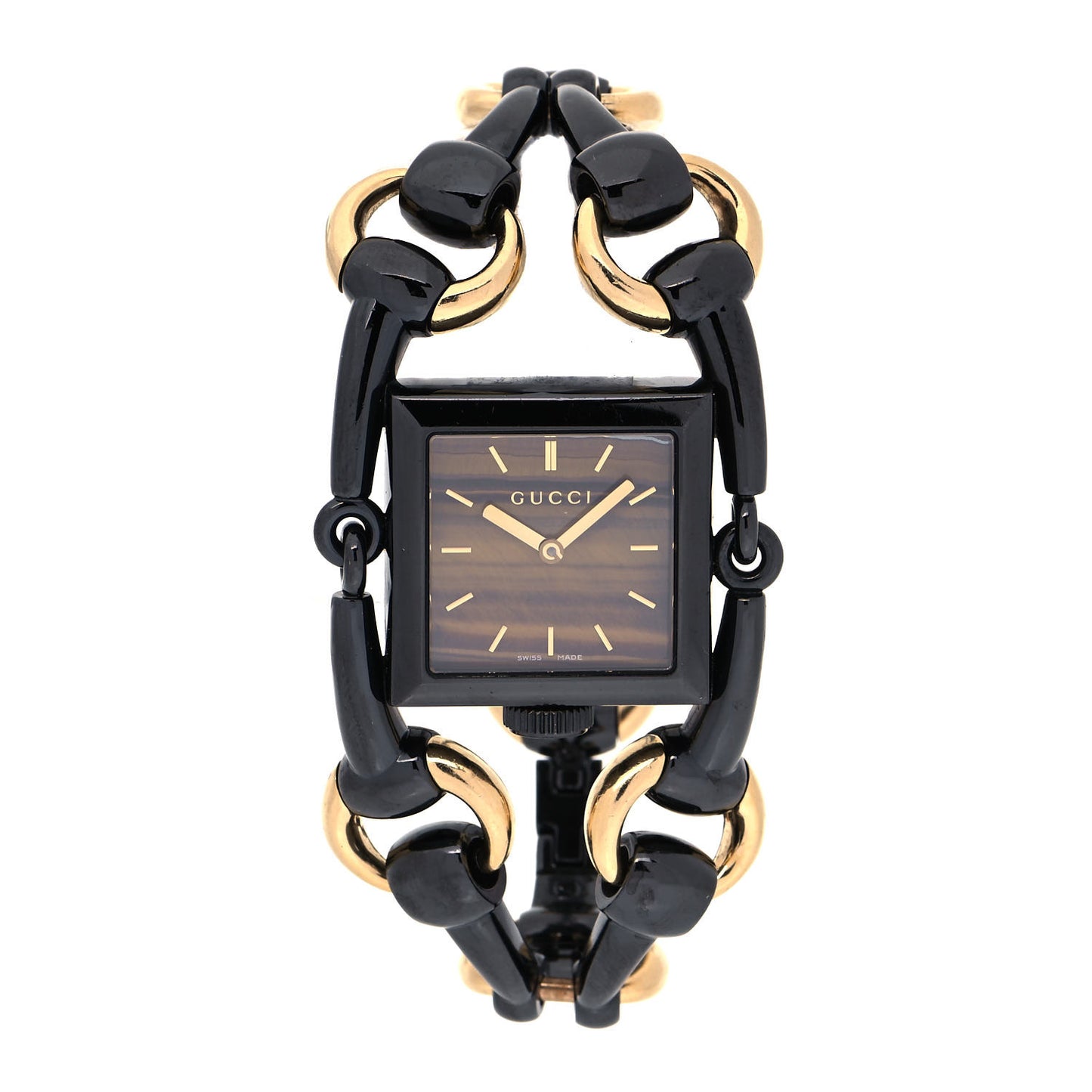 PVD Stainless Steel 18K Yellow Gold 25mm Signoria Quartz Watch Black