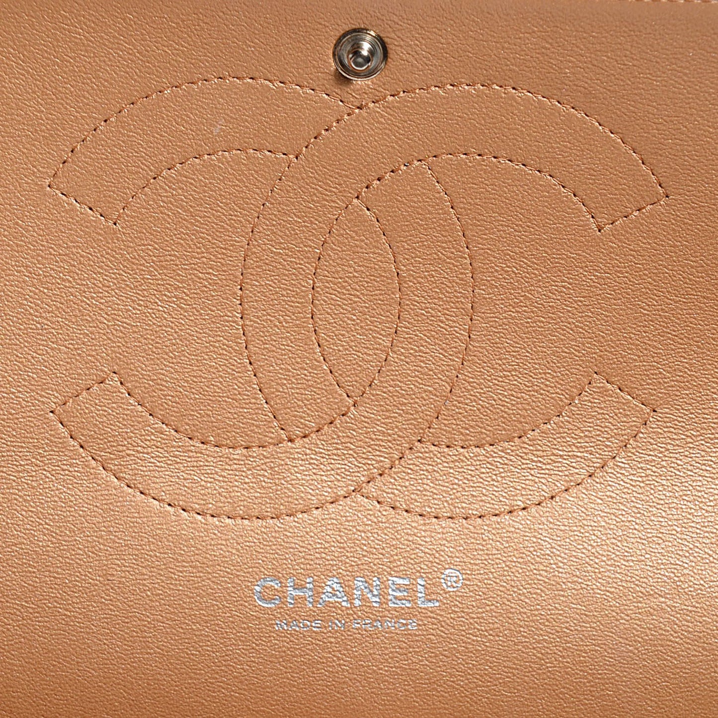 Metallic Caviar Quilted Jumbo Double Flap Copper