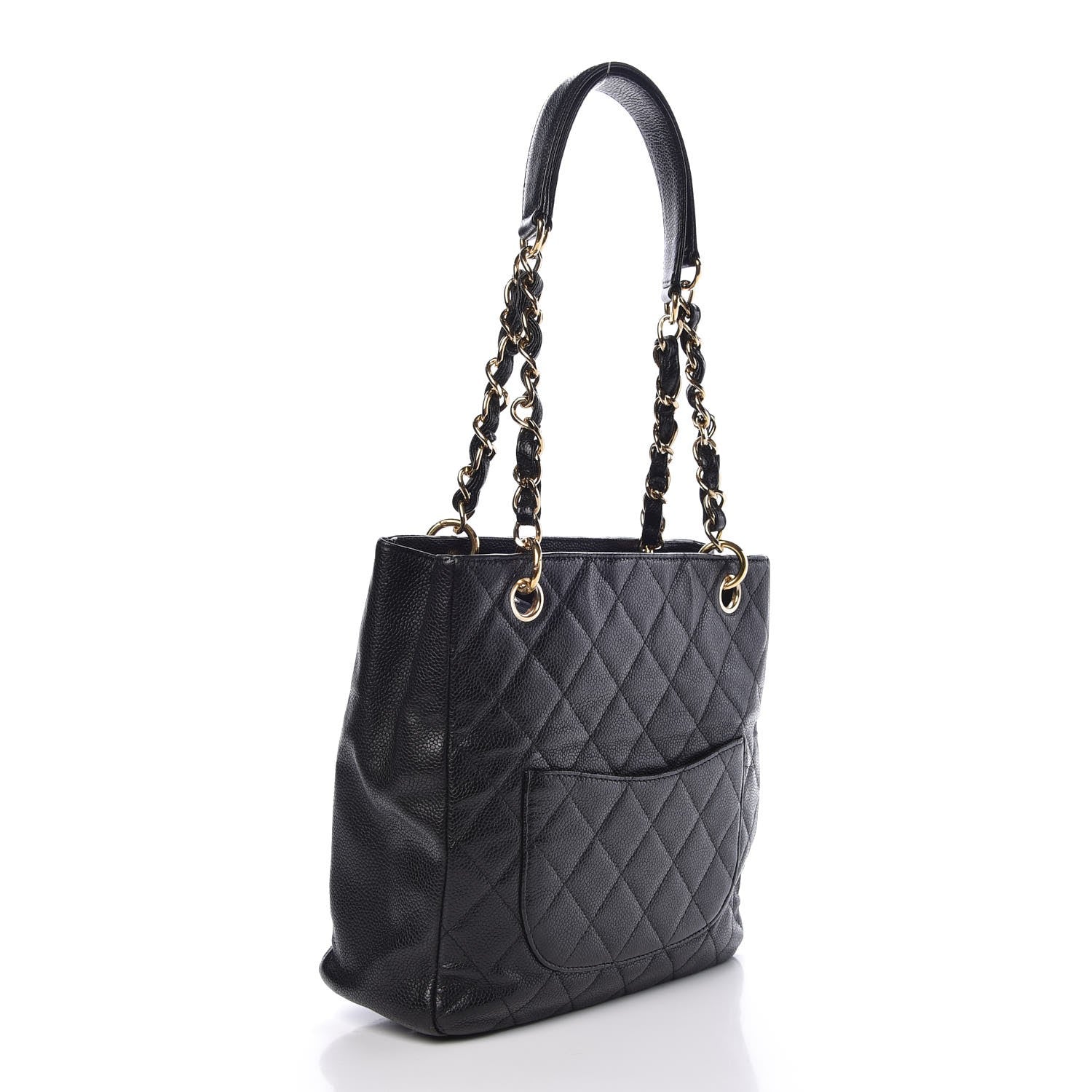 Chanel Caviar Quilted Petit Shopping Tote PST Black 3 of 8