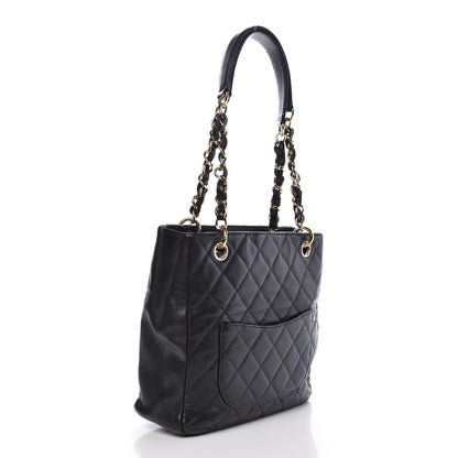 Chanel Caviar Quilted Petit Shopping Tote PST Black 3 of 8