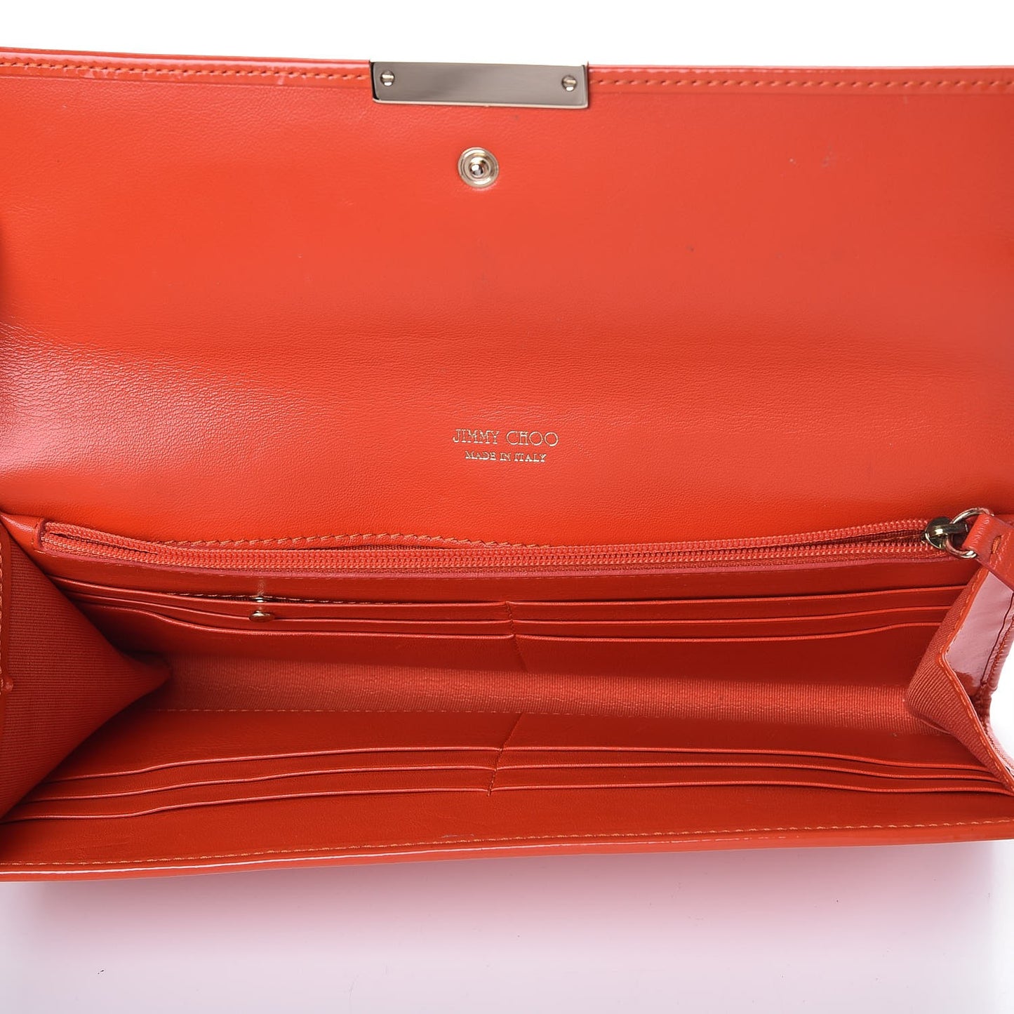 Patent Reese Clutch Wallet Orange