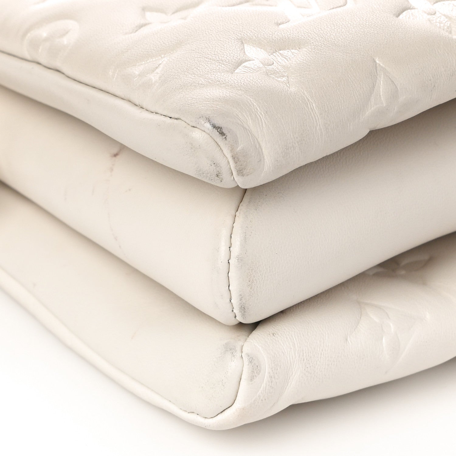 Louis Vuitton Lambskin Embossed Monogram Coussin PM Cream 8 of 12