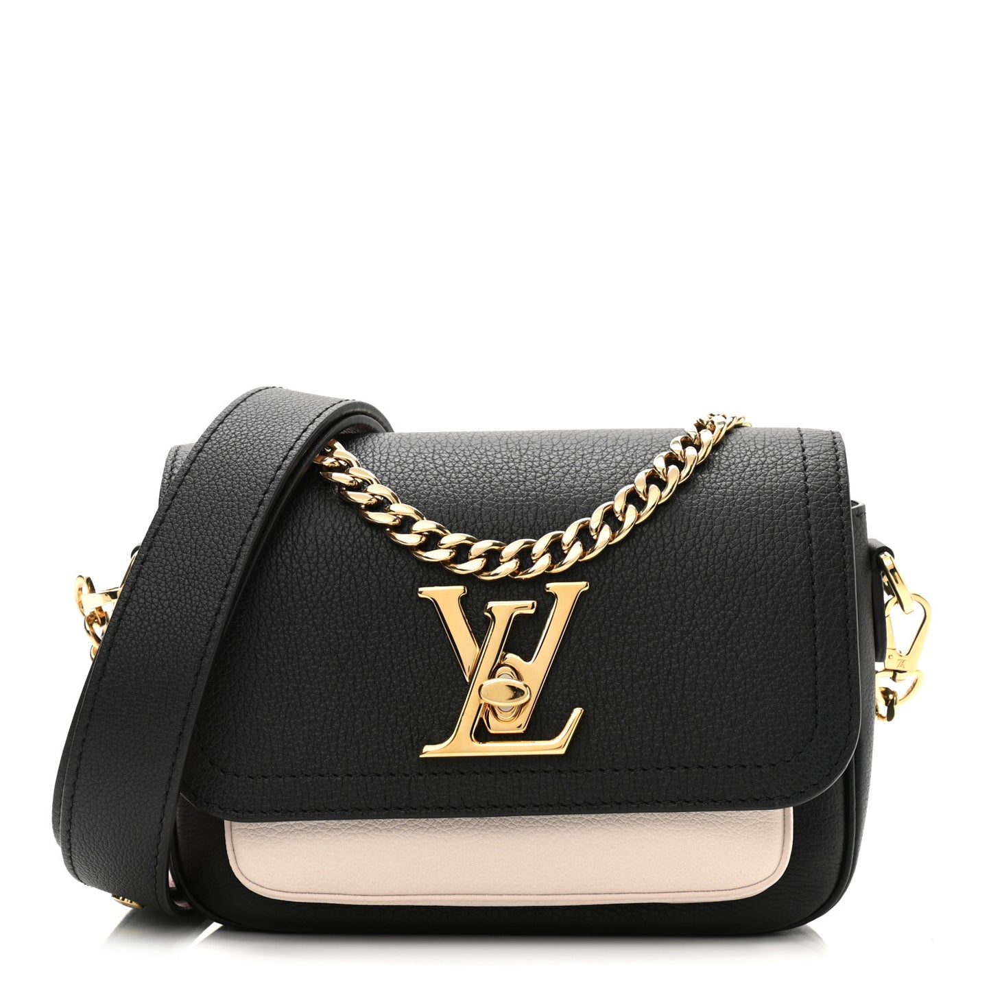 Grained Calfskin Lockme Tender Black