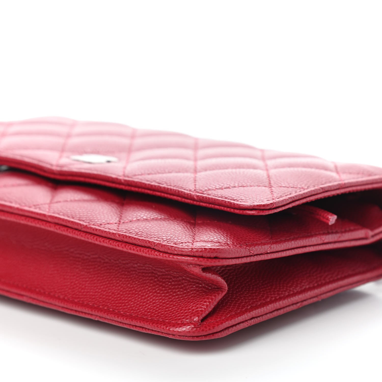Chanel Caviar Quilted Wallet On Chain WOC Dark Pink 9 of 9