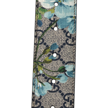 Gucci GG Plus Monogram Blooms Plaque Belt 90 36 Blue 6 of 6