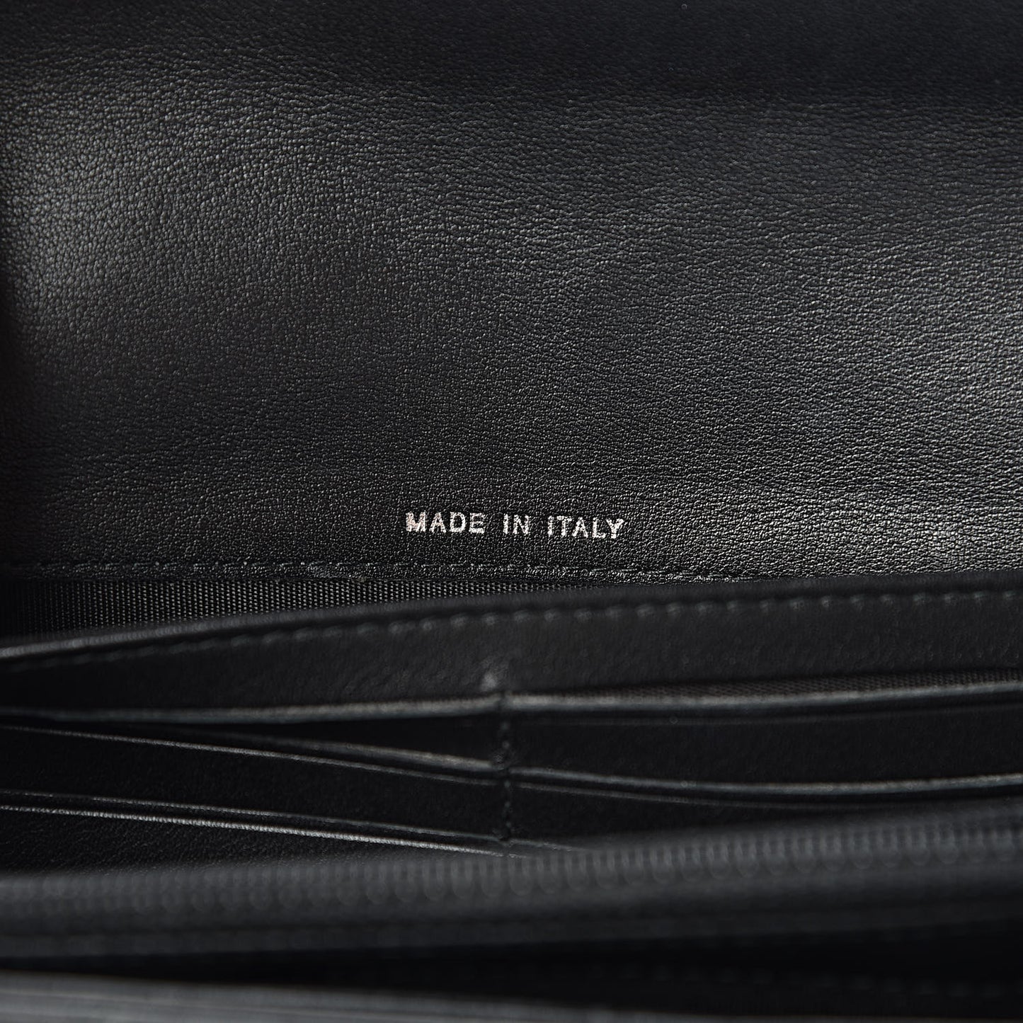 Lambskin Quilted Boy Flap Wallet Black