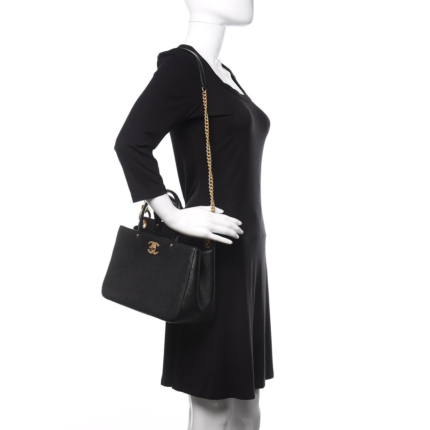 Chanel Caviar Small Shopping Tote Black 2 of 11