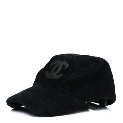 Chanel Terry Cotton CC Cap Hat M Black 1 of 9