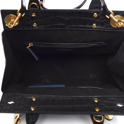 Burberry Trench Calfskin Alligator DK88 Lugggage Bag Midnight Blue 7 of 9