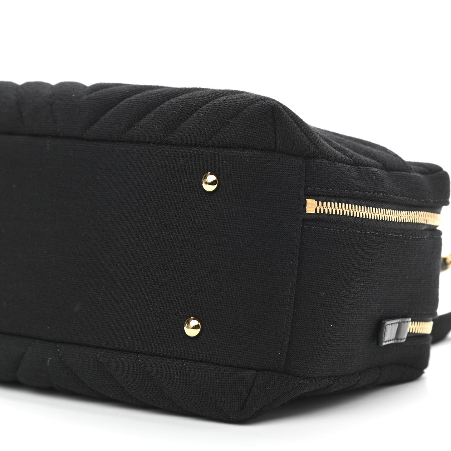 Jersey Chevron Quilted Medium Trendy CC Bowling Bag Black