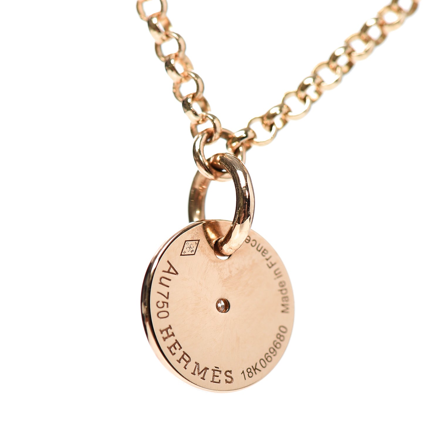 18K Rose Gold Diamond Gambade Clou de Selle Necklace