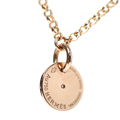 Hermes 18K Rose Gold Diamond Gambade Clou de Selle Necklace 5 of 6