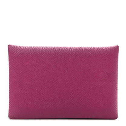 Hermes Epsom Calvi Card Case Rose Pourpre 1 of 11