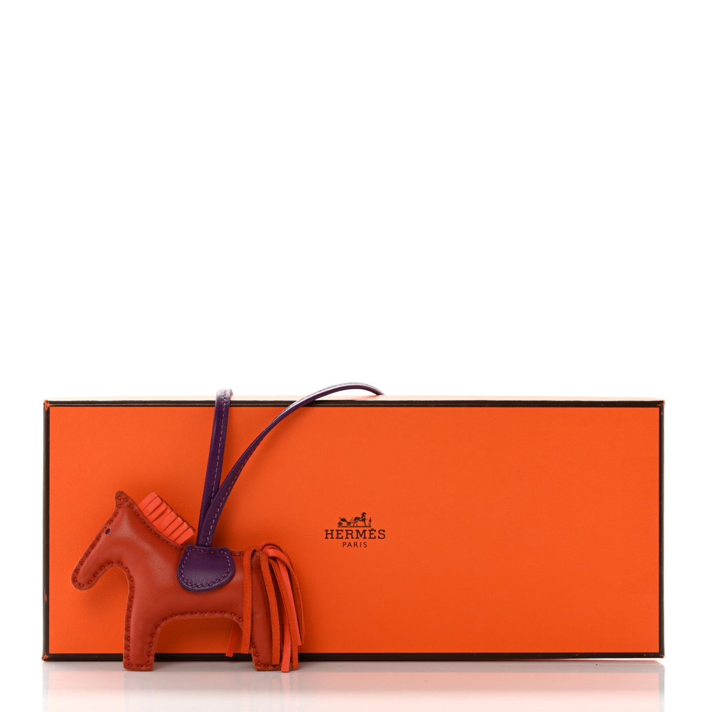 Milo Lambskin Grigri Rodeo Horse Bag Charm PM Cornaline Orange Poppy Violet