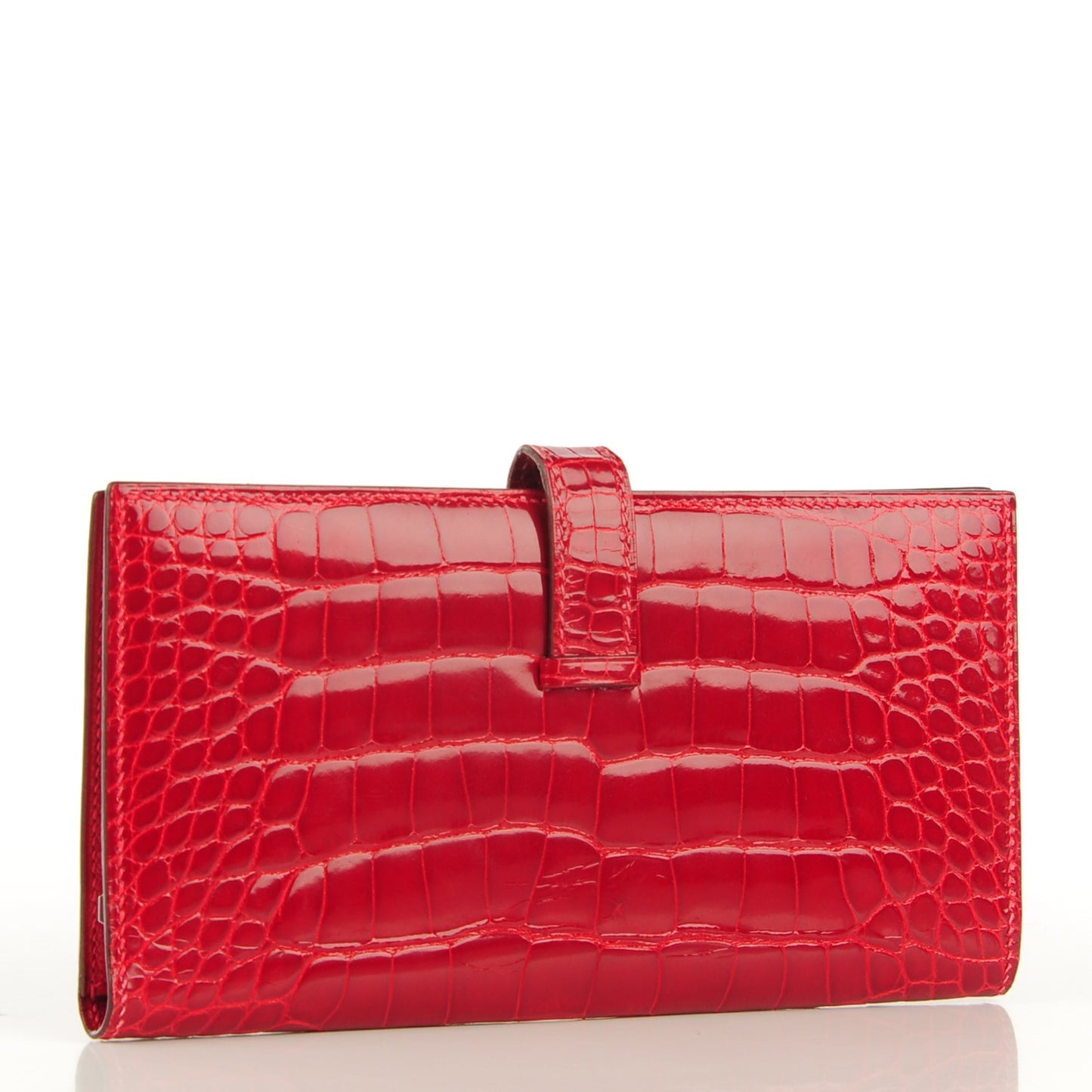 Shiny Alligator Bearn Wallet Rouge Vif