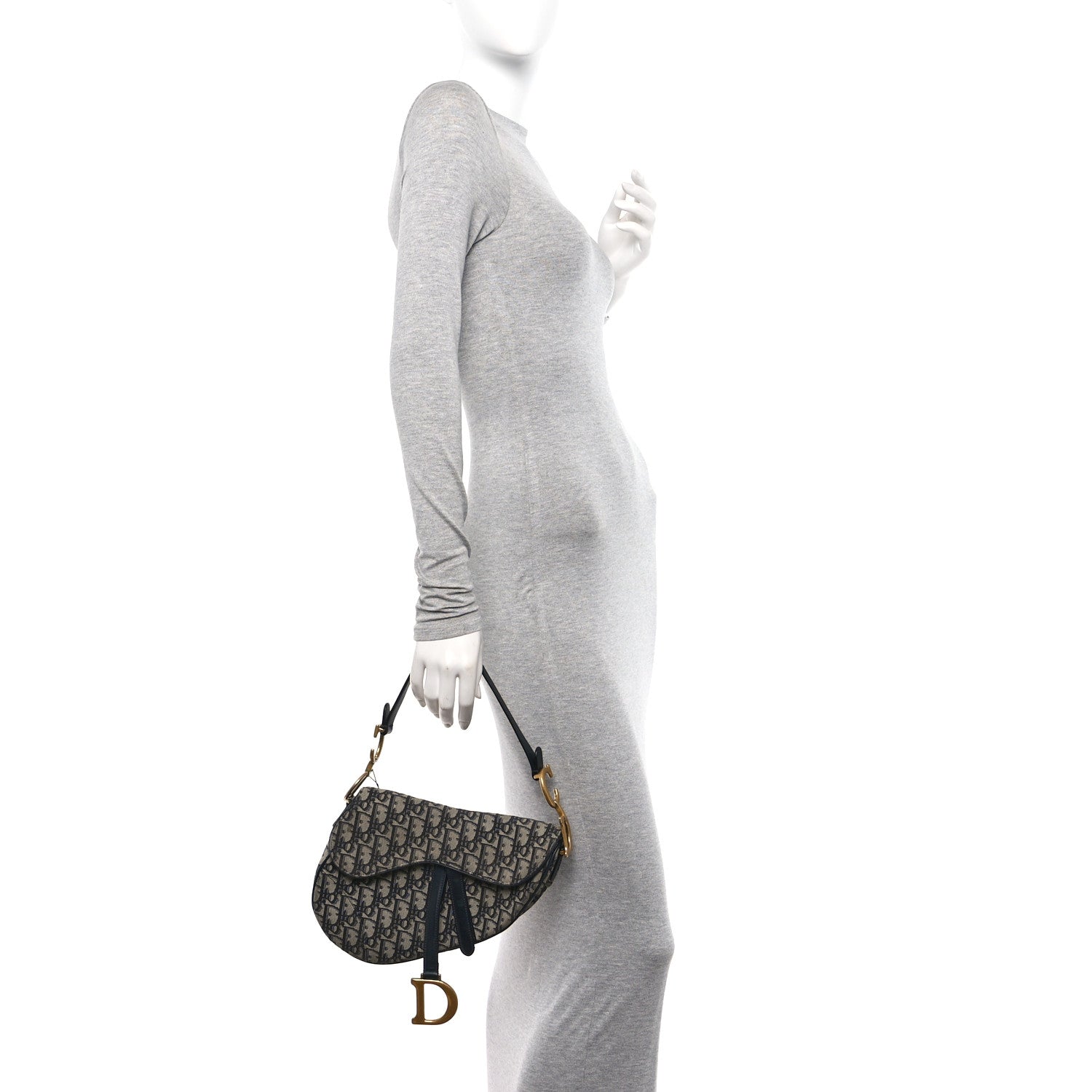 Christian Dior Oblique Saddle Bag Blue 2 of 18