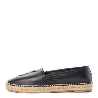 Saint Laurent Calfskin Monogram Espadrilles 39 Black 1 of 8