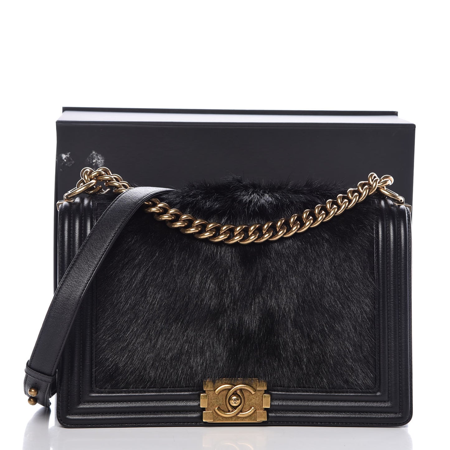 Goat Hair New Medium Boy Flap Black