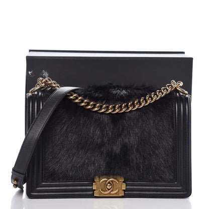 Chanel Goat Hair New Medium Boy Flap Black 15 of 15