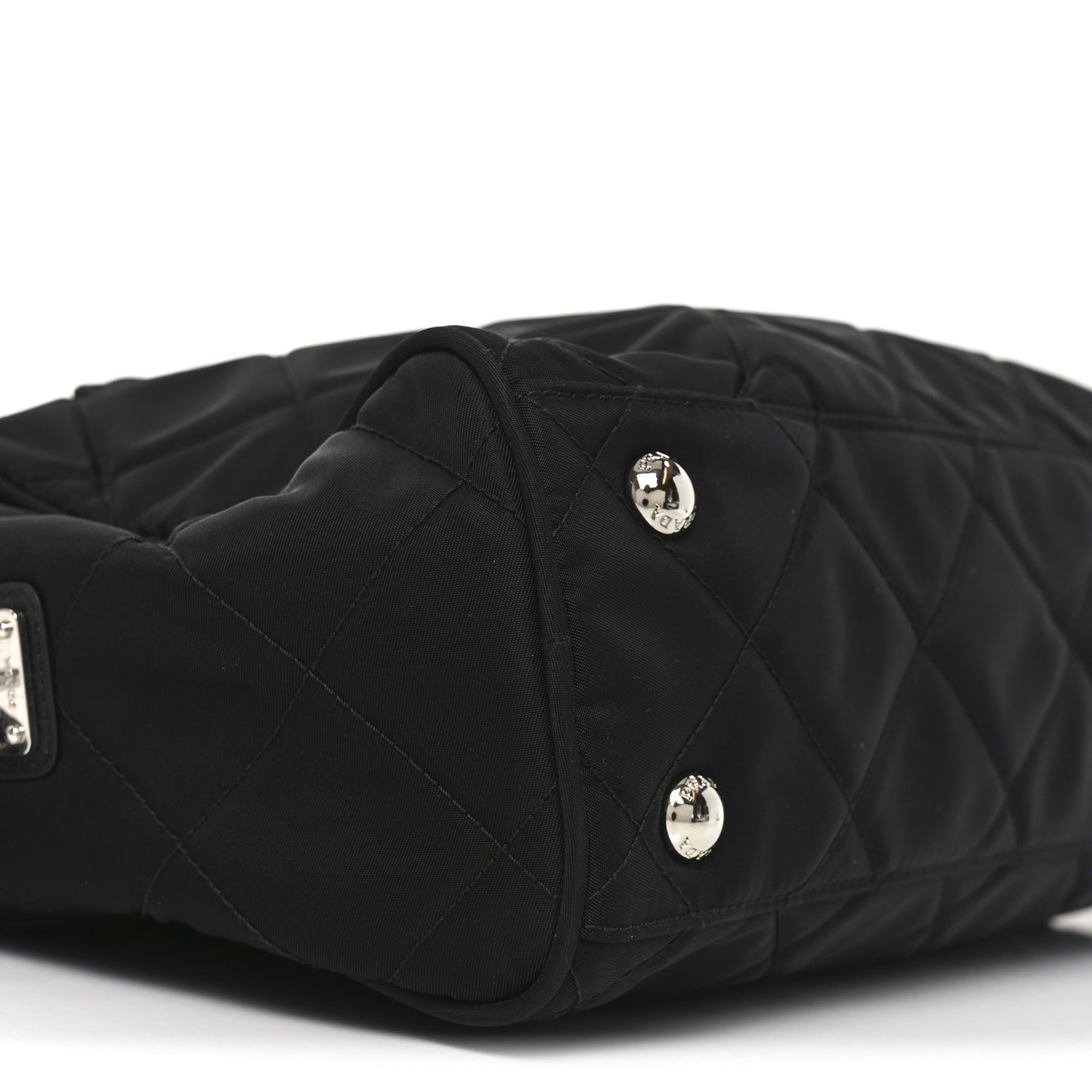 Nylon Tessuto Impuntu Quilted Shoulder Bag Black