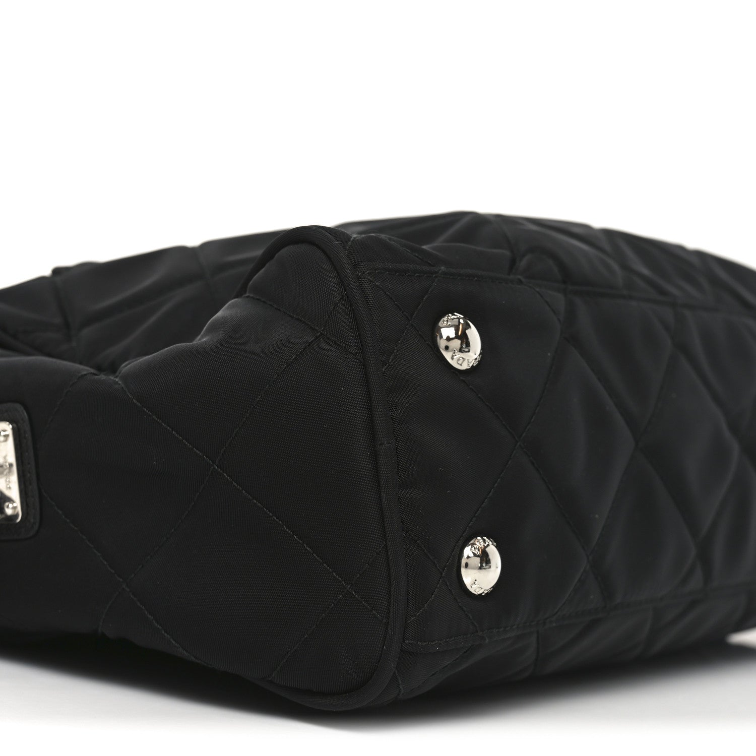 Prada Nylon Tessuto Impuntu Quilted Shoulder Bag Black 8 of 9