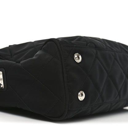 Prada Nylon Tessuto Impuntu Quilted Shoulder Bag Black 8 of 9