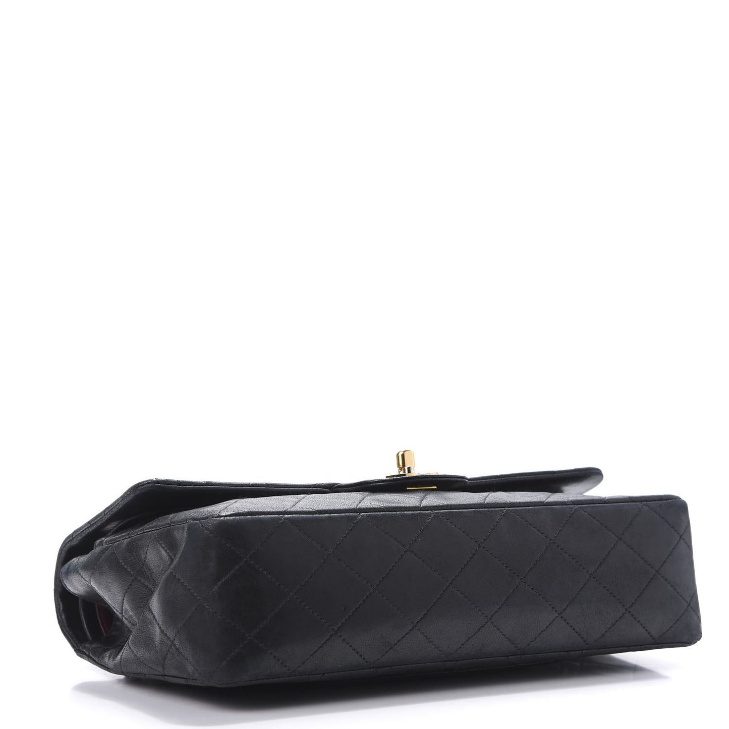 Lambskin Quilted Medium Double Flap Black