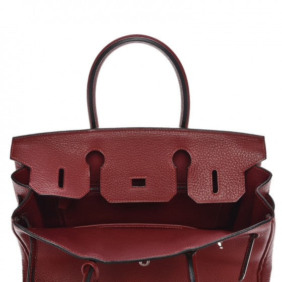 Hermes Taurillon Clemence Birkin 30 Rouge H 9 of 27