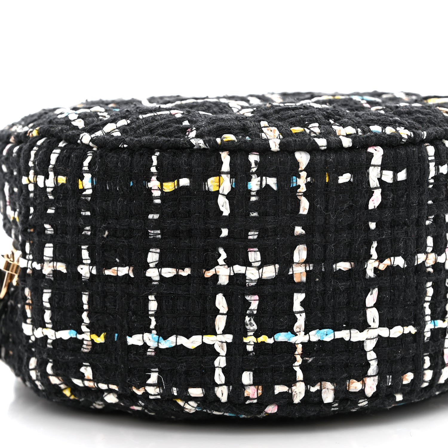 Chanel Tweed Round Clutch With Chain Black White Multicolor 9 of 10