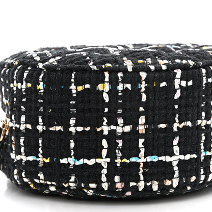 Chanel Tweed Round Clutch With Chain Black White Multicolor 9 of 10