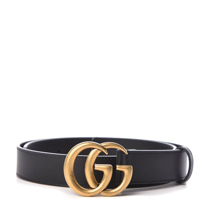 Gucci Calfskin Double G 30mm Belt 80 32 Black 1 of 7