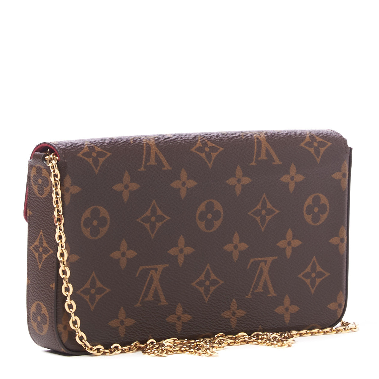 Monogram Pochette Felicie Chain Wallet Fuchsia