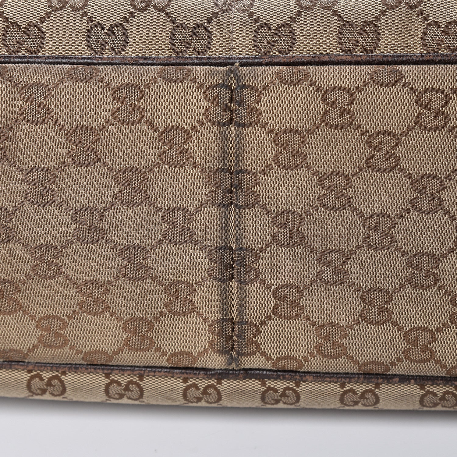Gucci Monogram Natural Pigskin Large Diaper Bag Beige Ebony Cocoa Dark Chocolate 31 of 32
