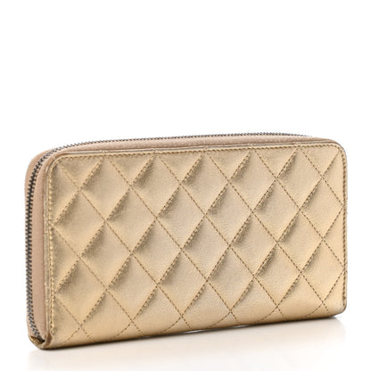 Chanel Metallic Calfskin Quilted Reissue Zip Around Wallet Gold 2 of 4