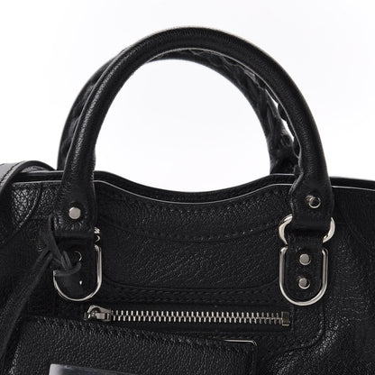 Balenciaga Chevre Silver Metallic Edge Hardware Nano City Black 8 of 10
