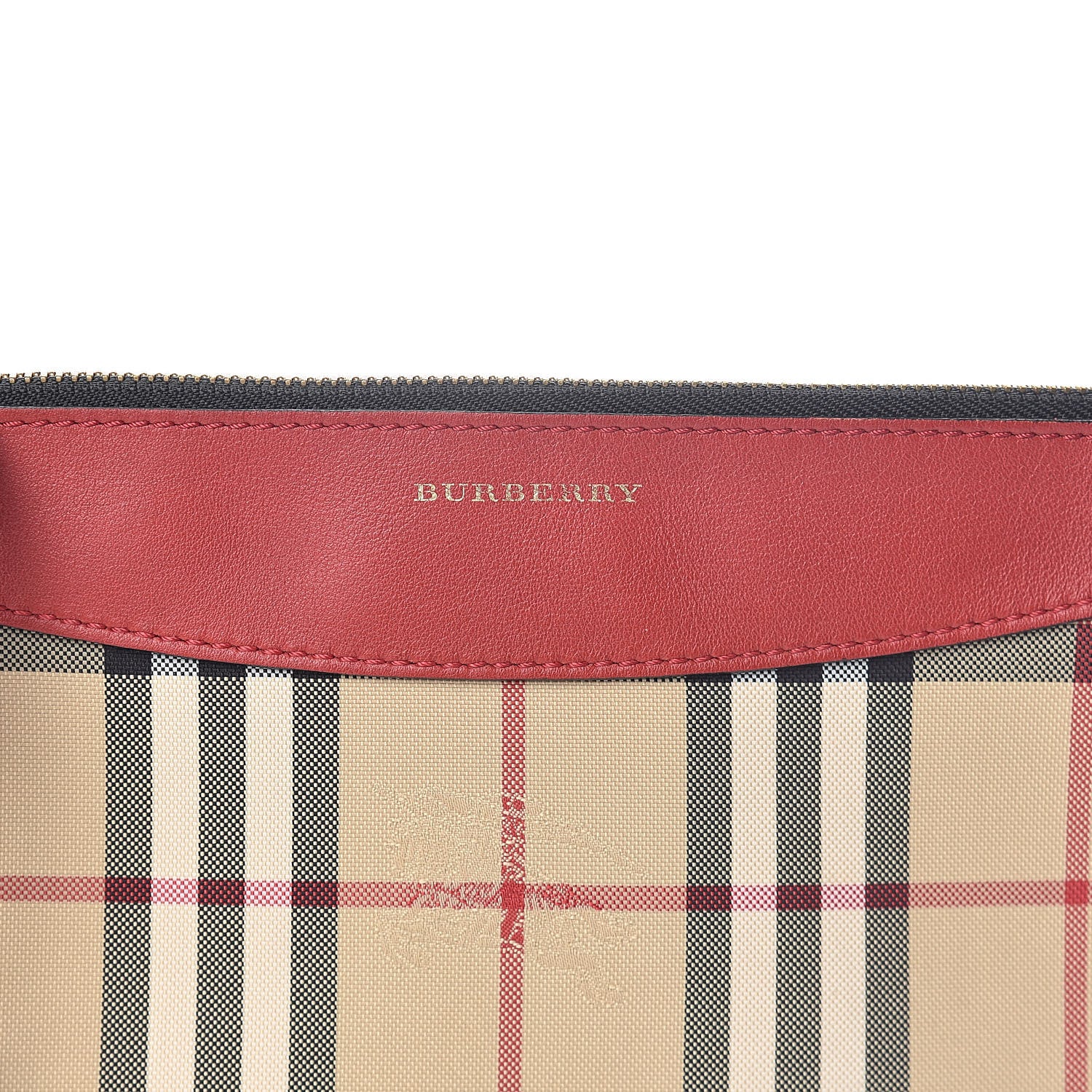 Burberry Horseferry Check Peyton Crossbody Clutch Bag Red 7 of 9
