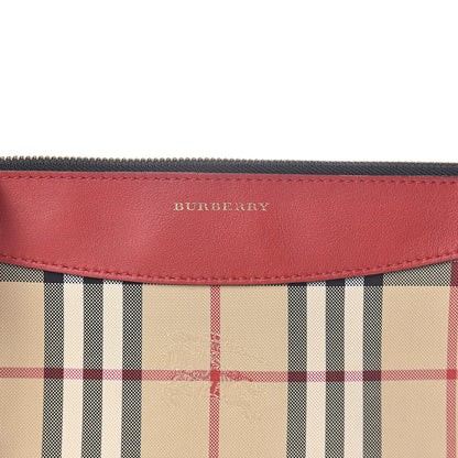 Burberry Horseferry Check Peyton Crossbody Clutch Bag Red 7 of 9