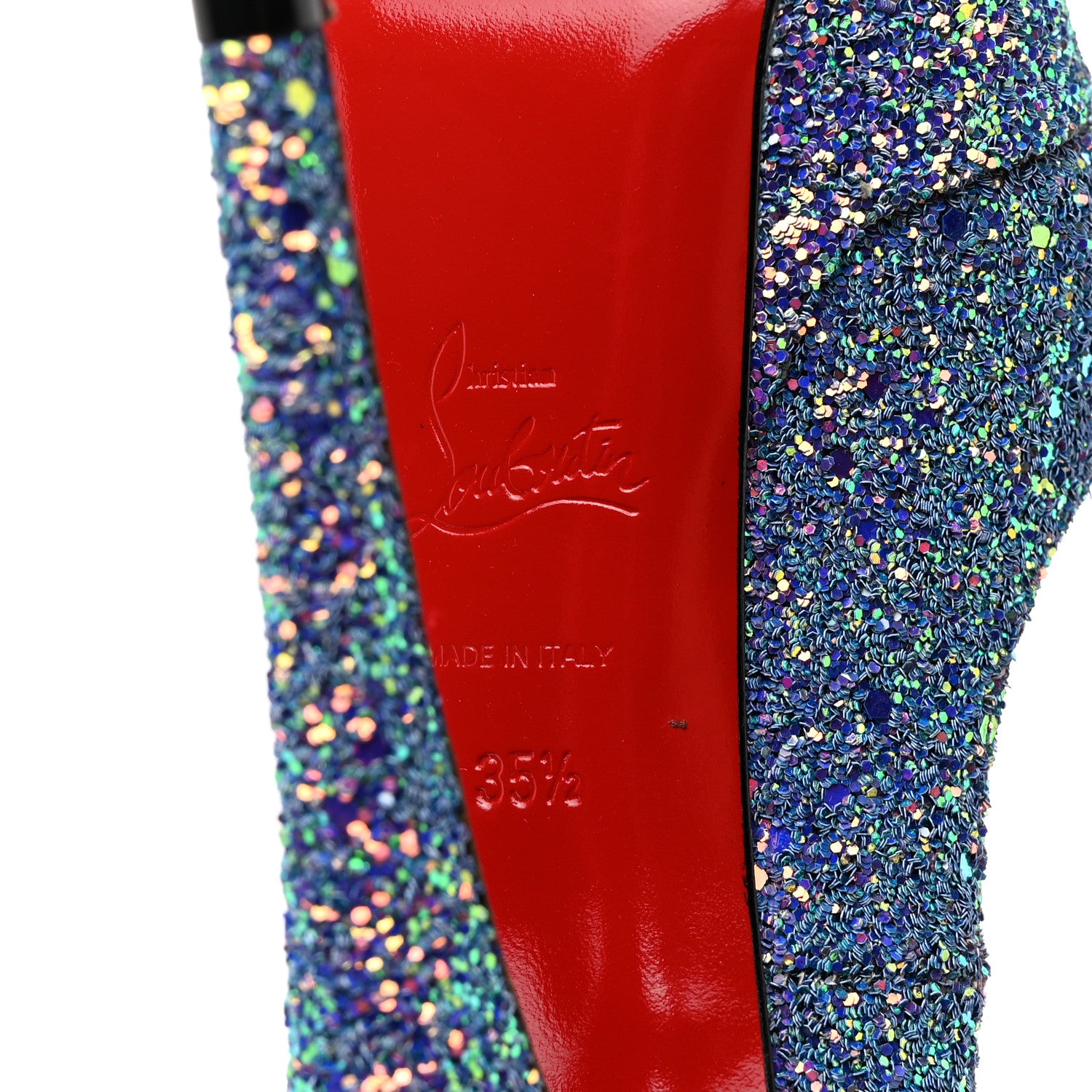 Christian Louboutin Glitter Dragonfly Lady Peep 150 Pumps 35.5 Etincelle Copper 6 of 8