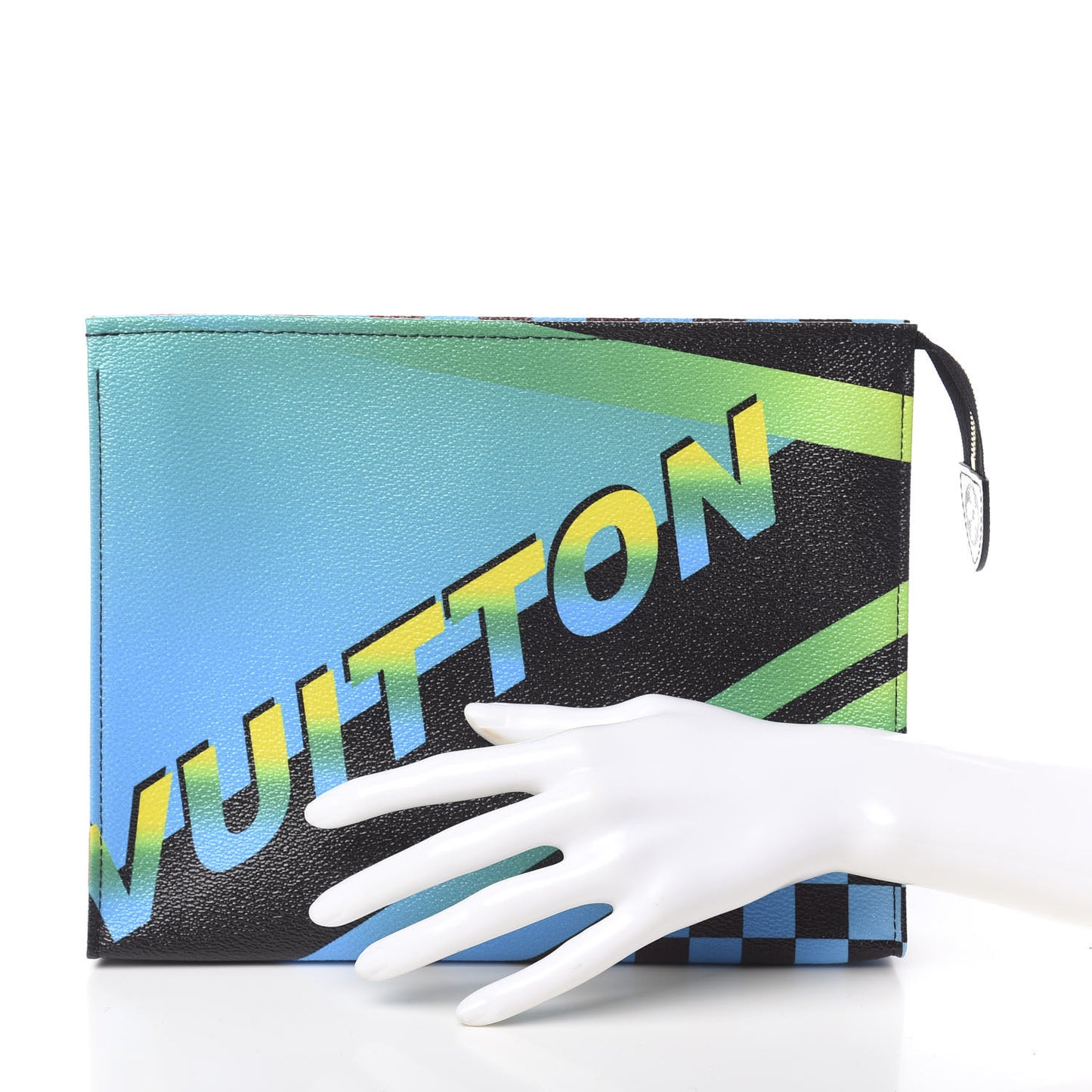 Damier Race Toiletry Pouch 26 Blue Vert