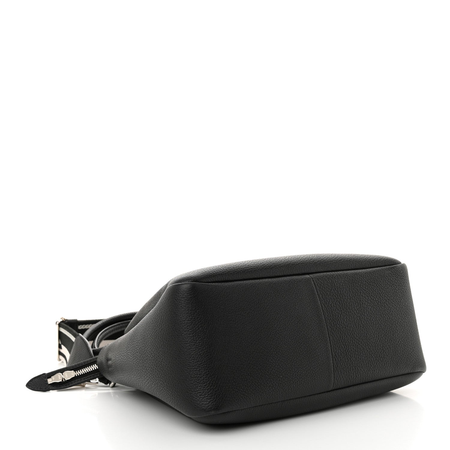 Prada Vitello Daino Soft Medium Zippered Top Handle Bag Black