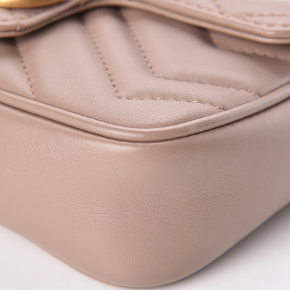 Gucci Calfskin Matelasse Super Mini GG Marmont Shoulder Bag Porcelain Rose 10 of 10