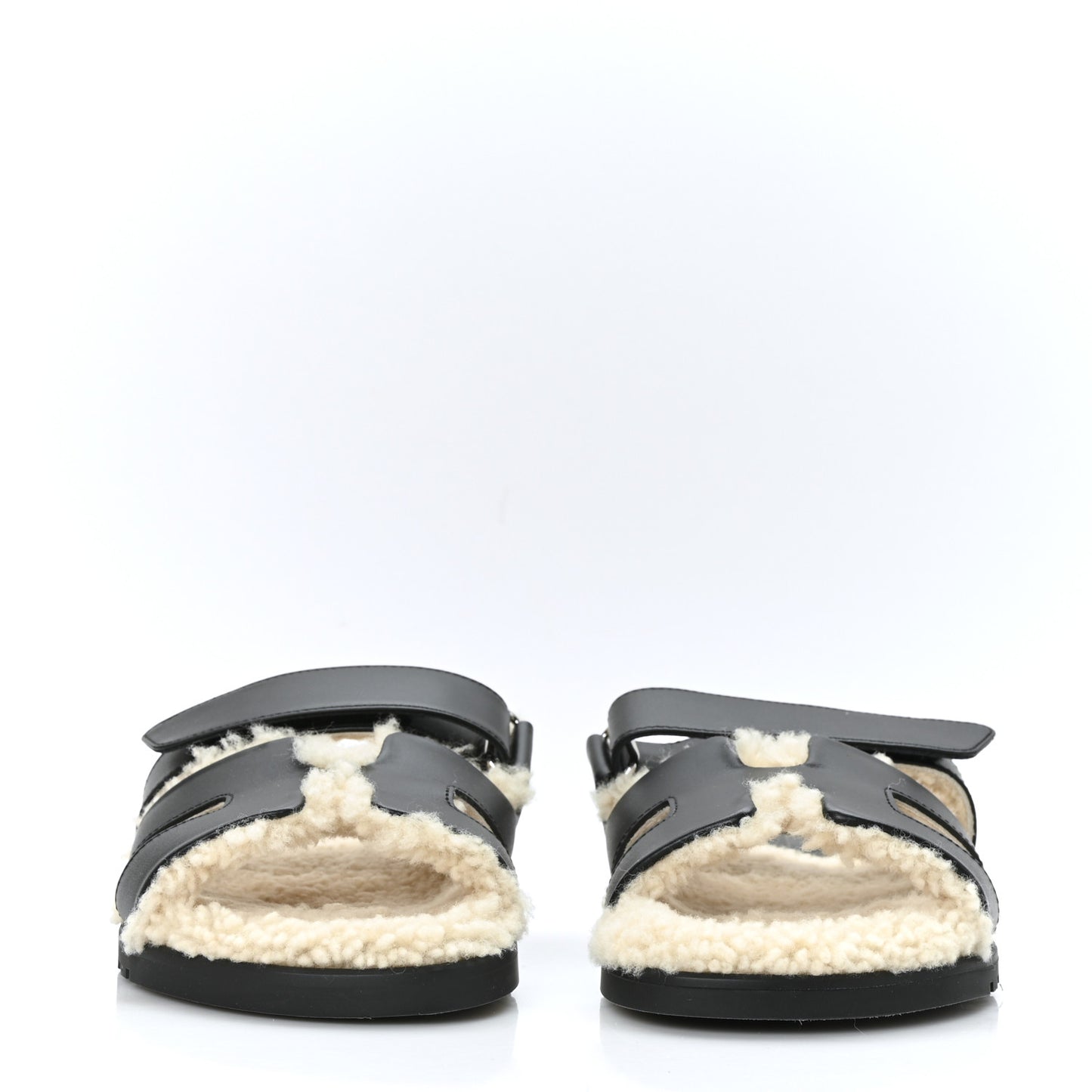 Veau Indios Woolskin Womens Chypre Sandals 36 Black Ecru