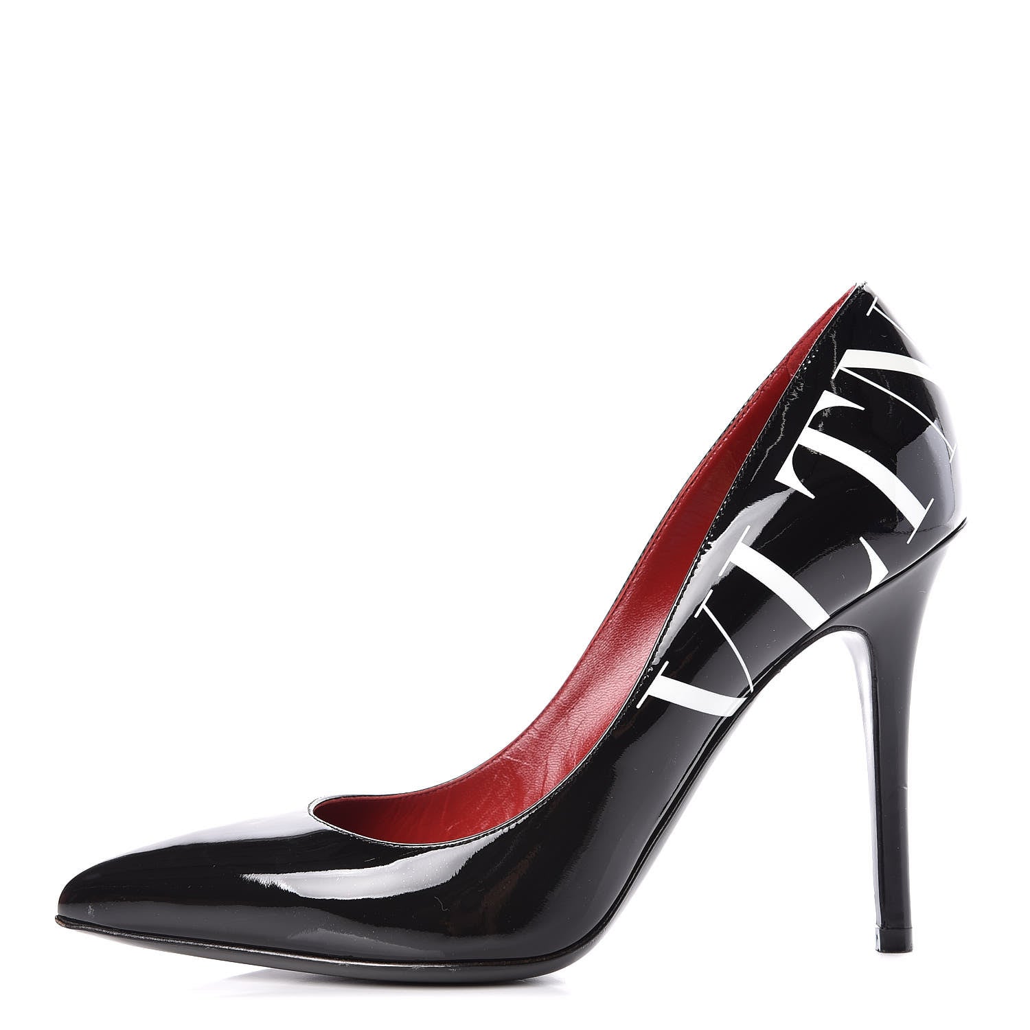 Valentino Garavani Patent VLTN 105mm Pumps 36 Black White 1 of 12