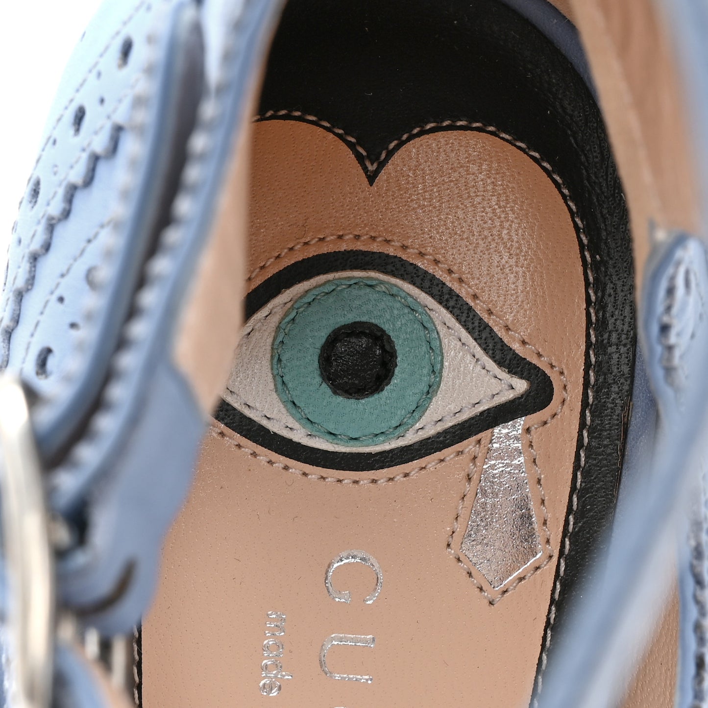 Calfskin Queercore Mid Calf Loafer Pumps 37 Sky Blue