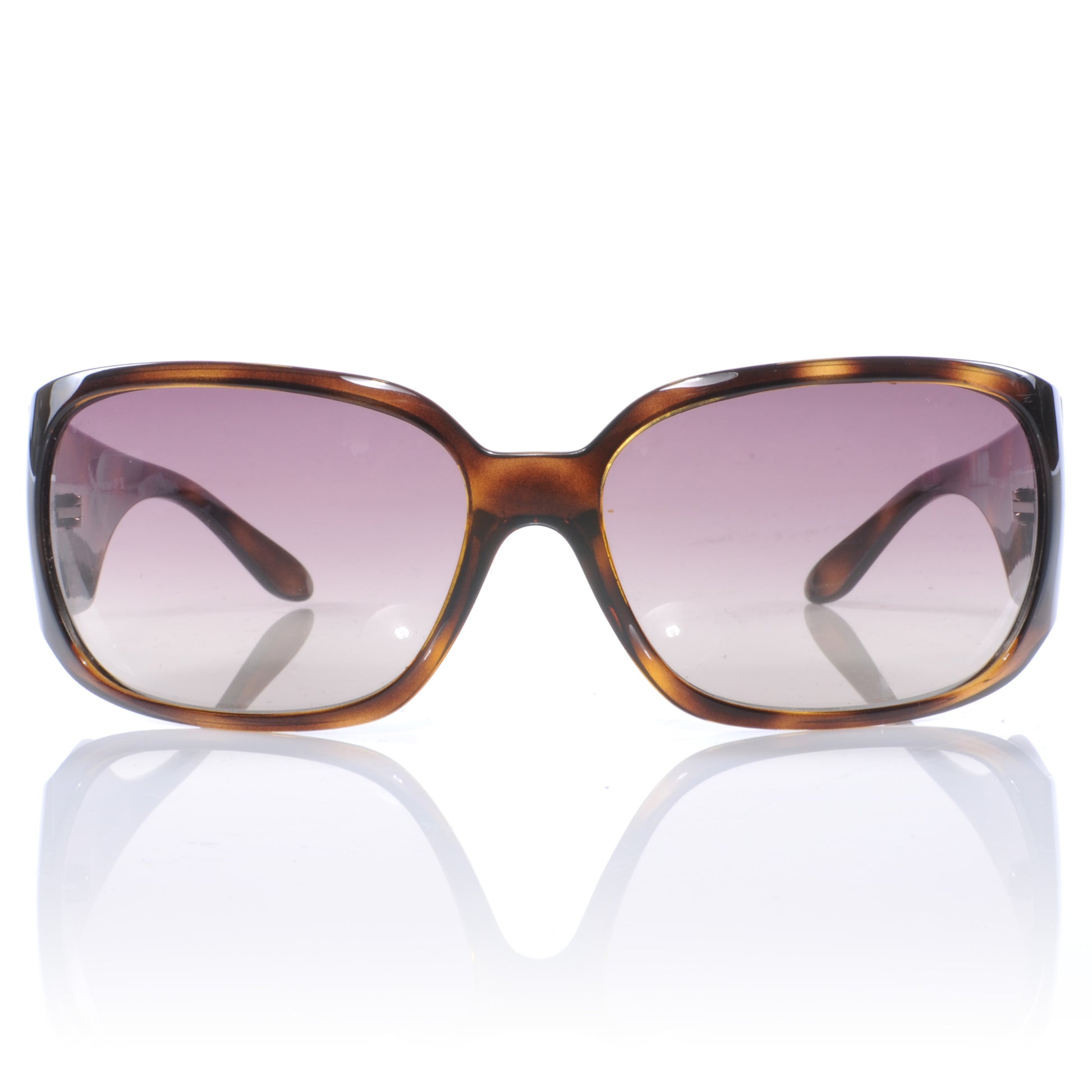 Chanel Tortoise Shell Crystal CC Logo Sunglasses 5080 B 2 of 5