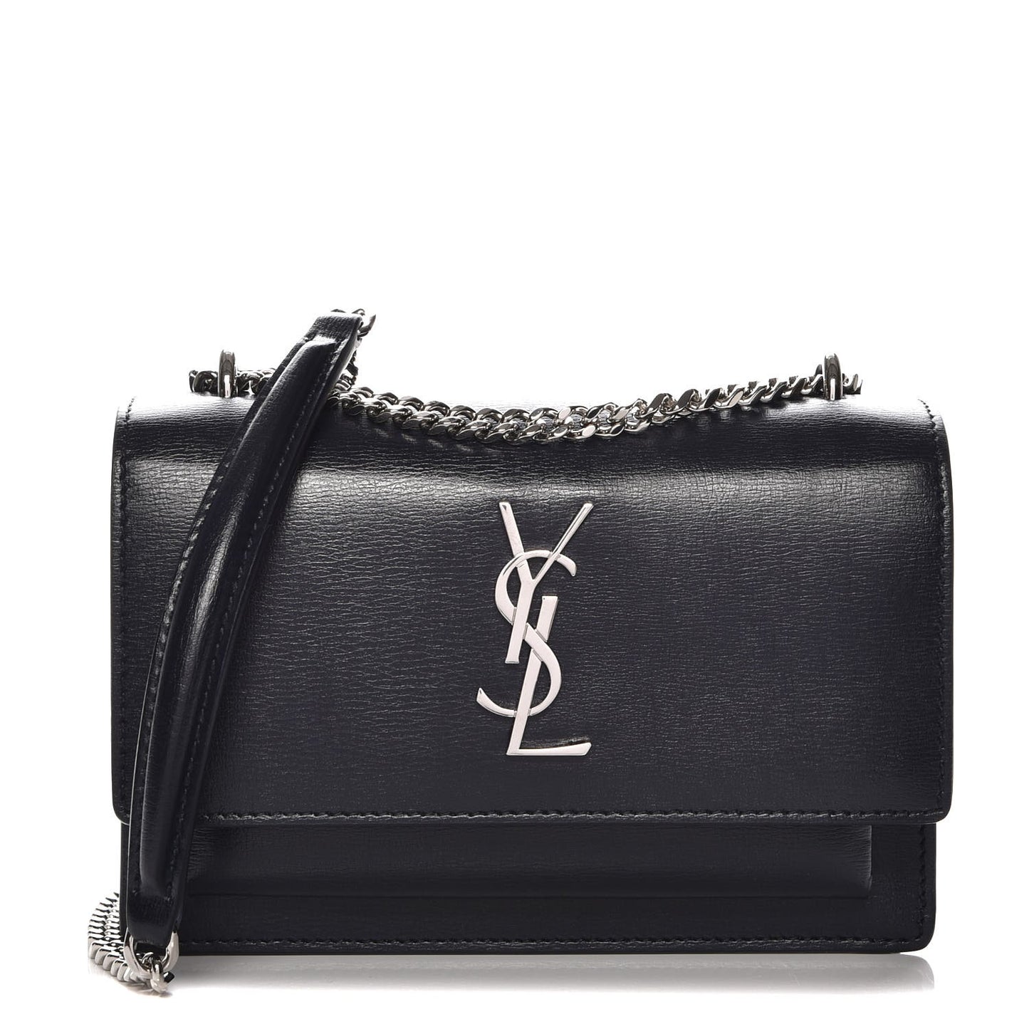 Calfskin Monogram Sunset Chain Wallet Navy