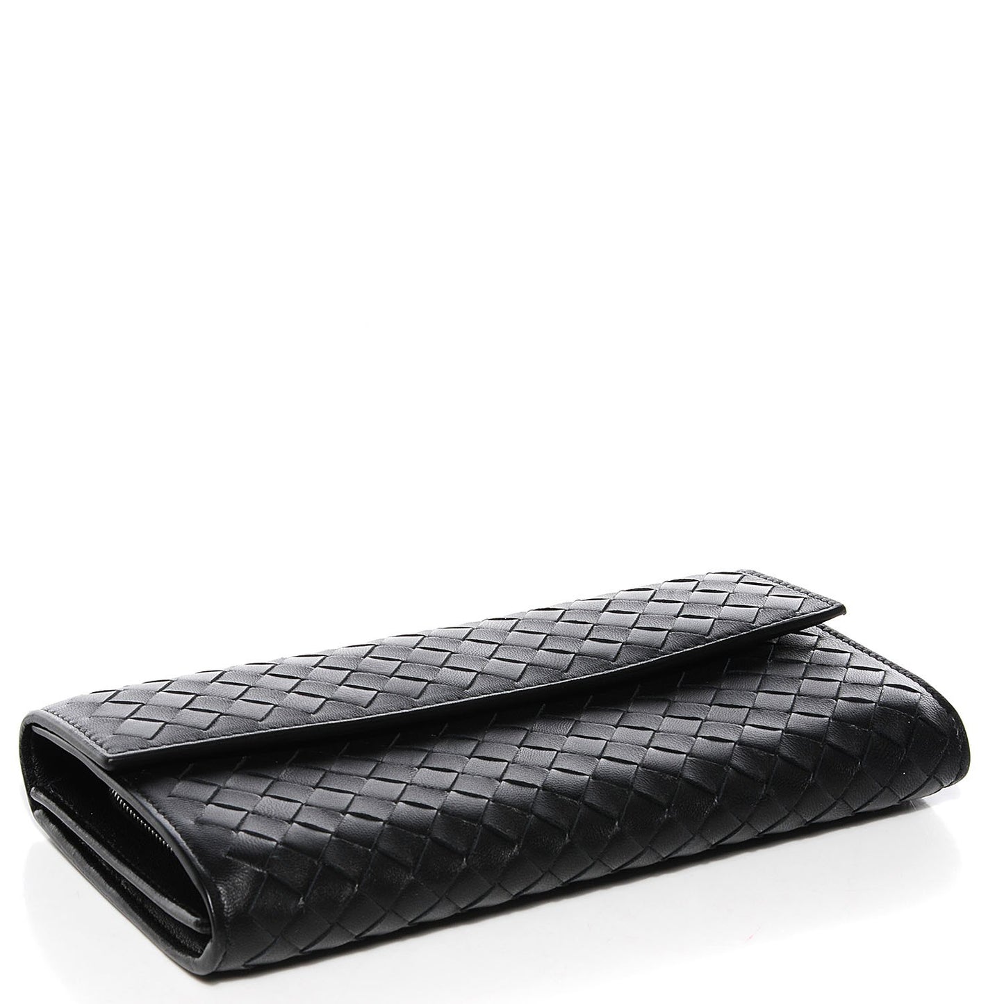 Nappa Intrecciato Continental Flap Wallet Nero Black