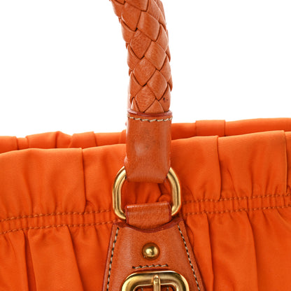 Prada Tessuto Nylon Gaufre Shopping Satchel Papaya 14 of 17